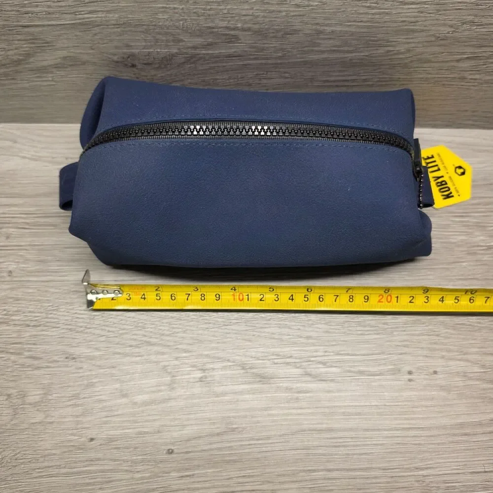 Tooletries The Koby Lite Navy Blue Silicone Toiletry Bag Dopp Kit Travel Case